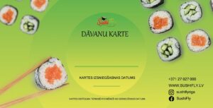Sushi Fly Green Gift Card Design