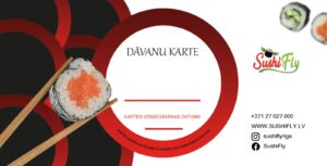 Sushi Fly White Gift Card Design
